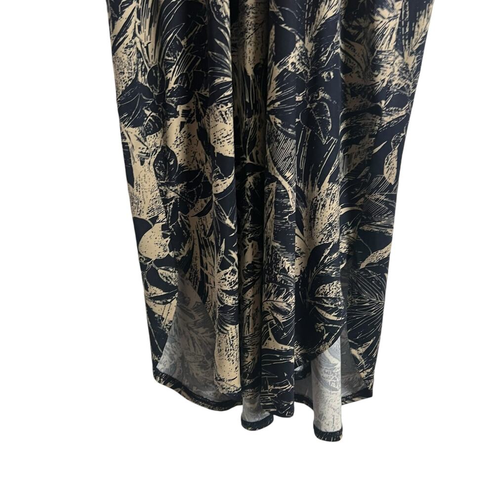 Veronica M Deep V Tunnel Dress Navy Floral Sleeveless Midi Dress Sz M - Picture 5 of 9